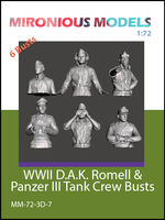 WWII German D.A.K. Rommel & Panzer III Tank Crew Bust - Image 1
